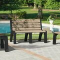 Masonways 48'' x 26'' x 33'' Cedar Plastic Malibu-Style Bench with Black Legs 600MALI640CE